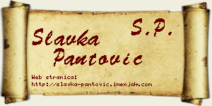 Slavka Pantović vizit kartica